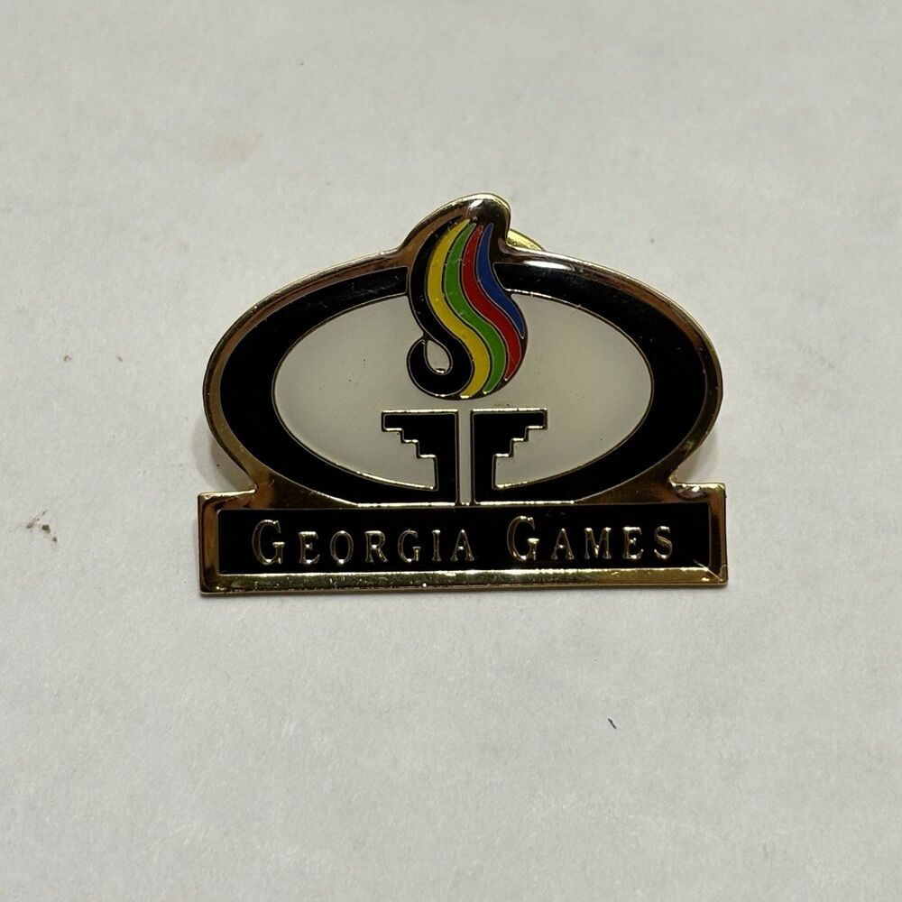 Vintage Georgia Games Lapel Pin Olympic Style Multi Sport Festival Logo Badge